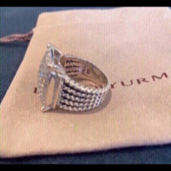 David Yurman Wheaton® Ring in Sterling Silver with Pavé Diamonds size7 - Picture 5 of 5